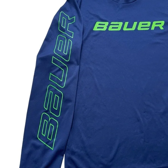 Bauer - Men’s Navy Blue Jersey Long Sleeve Sz XL - Picture 2 of 6